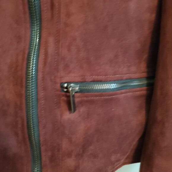 Kut From the Kloth Plum  Faux Suede Moto Eveline Jacket Large - Picture 7 of 12